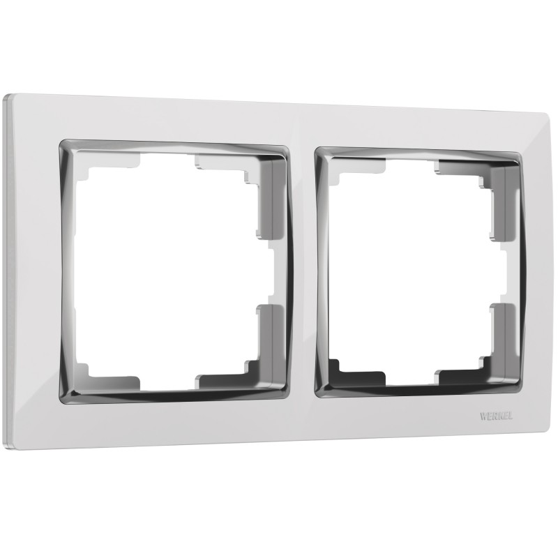 WERKEL Snabb WL03-Frame-02-white /Рамка на 2 поста (белый/хром) a028881 W0021901