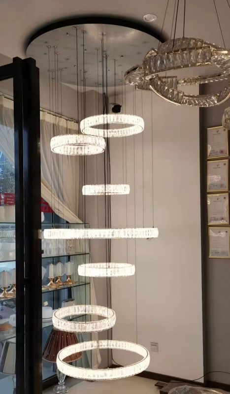 Светильник подвесной ElegantLight DZN-8233 CHROME/РОМ ` D1200/H2000/7/LED/300W/4000K BERTOLDA 22-12